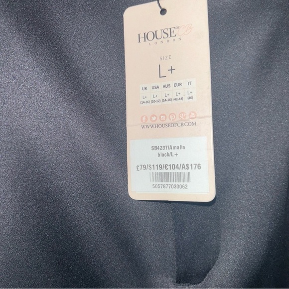 House of CB Amalia Black Satin Trousers | Size L+ - Picture 7 of 13